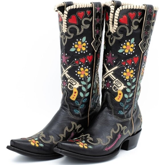 Women's Multi Color Western Cowgirl Boots Embroidered Patchwork Wide Calf Pull - Picture 1 of 7